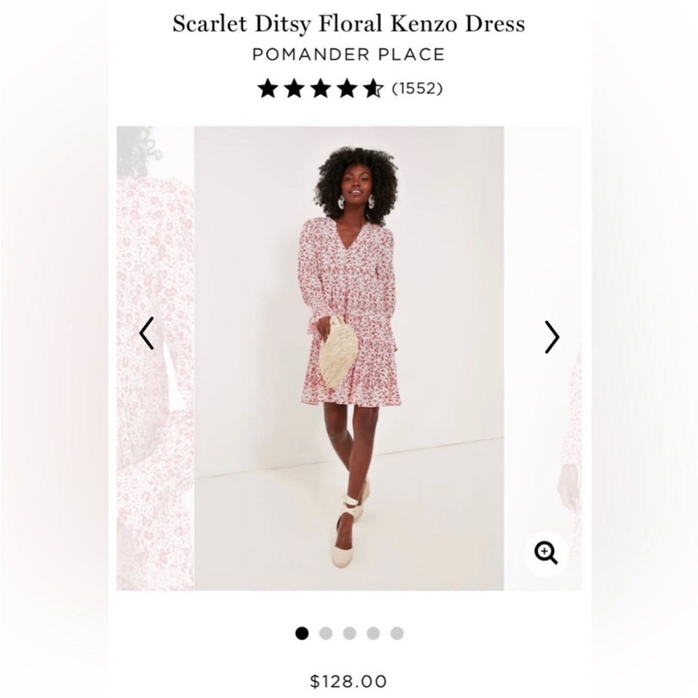 Pomander Place Scarlet Ditsy Floral Dress